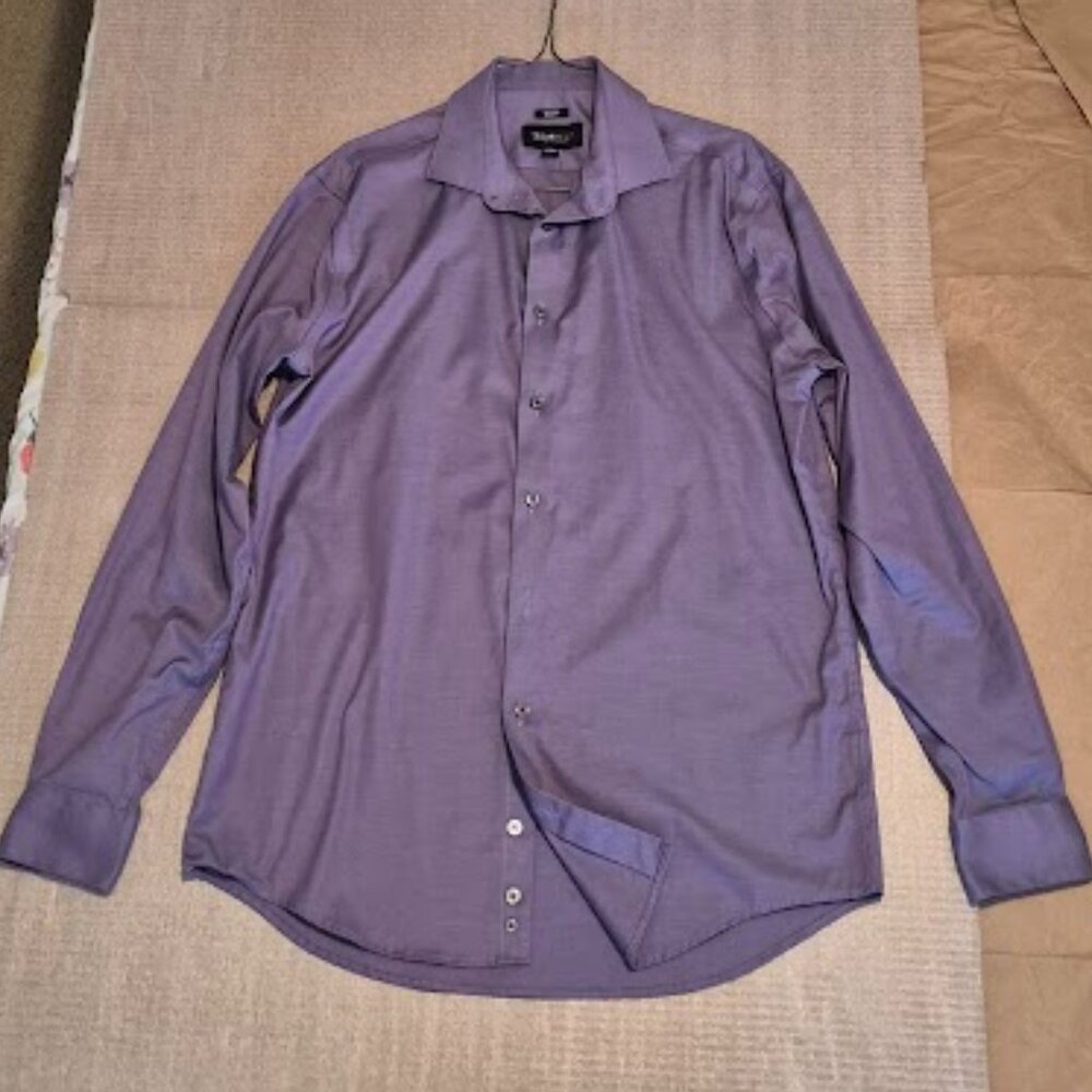 Kenneth Cole Awearness Slim Fit Tall Men’s purple shirt 16.5 neck, 36/37 sleeve